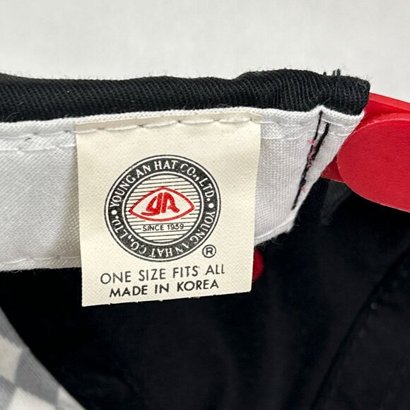 VTG Winston Cup NASCAR Black Red Snapback Cap Eagle B/W Checkered Sides - Picture 8 of 15